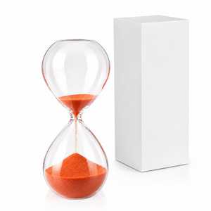 Minuteur en verre en forme d'heure de pointe, 5x13 cm, sable orange, pour cadeaux de fête - Product Image 1