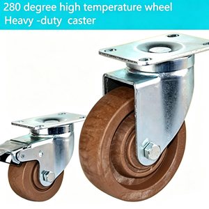 Ruedas Industriales Resistentes a Altas Temperaturas, de 3, 4 y 5 Pulgadas, con Placa Giratoria de 280 Grados - Product Image 2