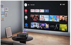 สมาร์ททีวี โปรเจคเตอร์วิดีโอ แอปพลิเคชัน Linux อย่างเป็นทางการ 5G WiFi เกม ภาพยนตร์ การประชุม โปรเจคเตอร์ 4K ความละเอียด 1080P ความสว่าง 1000ANSI ลูเมนส์สูง สำหรับใช้งานกลางแจ้ง โรงภาพยนตร์ 3 มิติ - Product Image 5