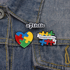 Rompecabezas de concienciación sobre el autismo, Pin autista de corazón, broche esmaltado, insignias de Metal de aleación, alfileres de solapa médicos, broches, joyería de salud Mental - Product Image 5