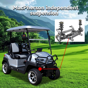 Carrito de Golf de 2 Plazas con Llantas de Aluminio de 14 Pulgadas, Batería de 60V, Certificación CE, para Terrenos Difíciles, Mesa de Café para Golf - Product Image 4