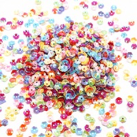 Paillettes PVC 3D à 1 trou, 6-10mm, 500g/sac, pour DIY, faites à la main, dorées brillantes, en forme de fleur de prun concave, holographiques, pour vêtements, en vrac