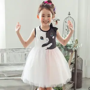 Guangzhou giyim ck tasarım tek parça kızlar parti Cupcake yarışmasında elbiseler