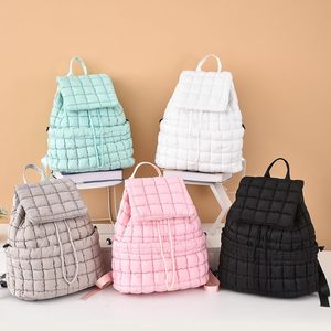 Women's Quilted <b>Backpack</b> Drawstring Closure Solid Color Lightweight Everyday Use Summer 2025 - Product Image 1
