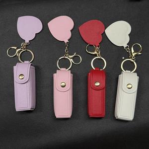 Nouvelle mode Instagram PU cuir rouge à lèvres porte-clés <span class=keywords><strong>sac</strong></span> de rangement Portable haut visage Mini <span class=keywords><strong>sac</strong></span> avec miroir de maquillage pour femme - Product Image 3