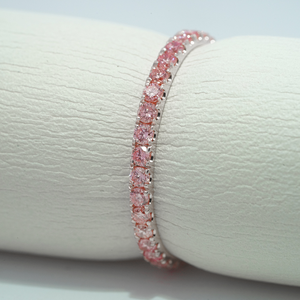 Anillo de Eternidad Completo de Oro Blanco Sólido de 10K con Diamantes Rosados Cultivados en Laboratorio, Joyería Fina Apilable para Mujer - Product Image 1