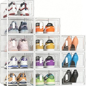 Hot Sale Eco-Friendly Durable PET Home Modern Shoe <b>Storage</b> <b>Box</b> Foldable Dust-Proof Sneaker Display Case <b>Stackable</b> Clear - Product Image 1