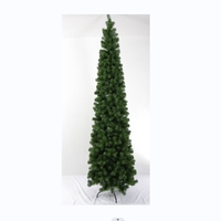 Sapin de Noël en PVC écologique de 210 cm, couleur verte, en forme de crayon, avec support métallique pour une utilisation en intérieur/extérieur, vente chaude