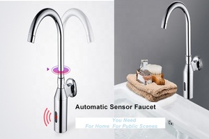 Đầy đủ Đồng duy nhất cảm ứng lạnh vòi nước bồn rửa nhà bếp Vòi nước cảm ứng tự động thông minh lưu vực vòi nước - Product Image 3