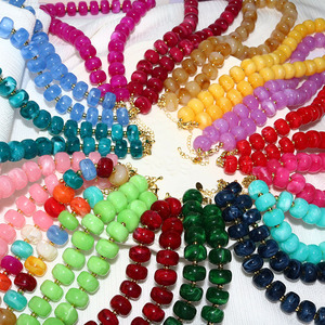 NA1042 Collana Choker Boho Grande e Vistosa con Perline Acriliche Multicolore Arcobaleno per Donne - Product Image 5