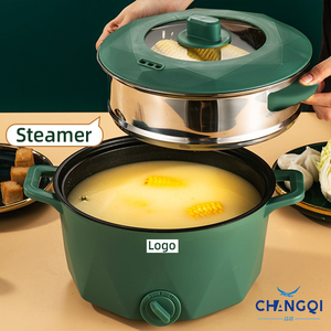 2025 Новая электрическая мини-кастрюля электрическая сковородка с отпаривателем, электрический горячий горшок с антипригарным покрытием из нержавеющей стали - Product Image 2