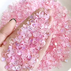 Hot Selling 50 Stks/zak Nieuwe Mixed Pink Fairy Nail Accessoires Ijs Doordringende Boog Camellia Nail Art