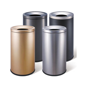 Hotel Metal Round Trash Dust Bin Silver Dustbin Hotels,Dustbin Basket Outdoor Dustbin Park Room Hotel Trash Can Waste Bins