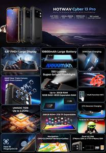 <span class=keywords><strong>Hotwav</strong></span> <span class=keywords><strong>Cyber</strong></span> <span class=keywords><strong>13</strong></span> <span class=keywords><strong>Pro</strong></span> 6.6 pouces FHD + écran 64MP caméra principale 10800mAh grande batterie Android Smartphone robuste avec NFC - Product Image 2