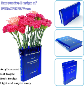 Jarrón de acrílico transparente decorativo con sabor artístico y cultural moderno, florero estilo libro para el <span class=keywords><strong>hogar</strong></span> y la Oficina para decoración del <span class=keywords><strong>hogar</strong></span> - Product Image 5