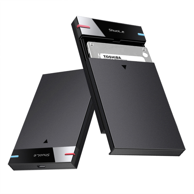 Factory OEM 2.5 Inch Plastic External Hard Drive Enclosure USB 3.0 SATA III 7mm 9.5mm SATA HDD SSD Tool Free Supported U25A30M