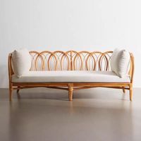Sofa bambu set restoran kafe kustom sofa bambu
