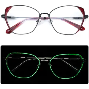 Fluoresces Cat Eye Acetate mit Metall 2024 Neuestes Design Luxus-Brillen brillen