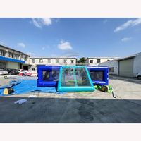 Cancha de Fútbol Inflable Interactiva Comercial, Campo de Fútbol con Material de PVC y Fácil Instalación para Juegos Deportivos