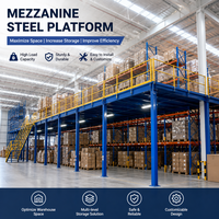Plateforme en acier Q235B pour entrepôt de distribution e-commerce, optimisant l'espace vertical, plateforme en acier OEM pour entrepôt