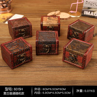 Vente en gros Petite boîte à bijoux Mini boîte de rangement en bois pour souvenirs Coffre au trésor vintage pour enfants