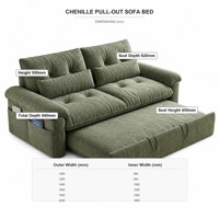 Canapé-lit convertible en tissu minimaliste sur mesure, fabriqué à Foshan, gain de place, confortable, idéal pour les appartements et espaces de vie.