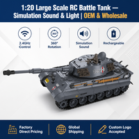 RC Panzer Ferngesteuerter Militär-Kampfpanzer mit Sound, Licht und Wiederaufladbarem Akku für Jungen
