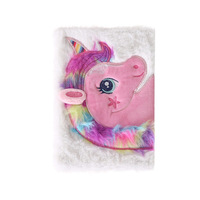 Neuheiten Pink Unicorn Plüsch A5 Schul notizbuch für Kinder Jotter Journal mit thermischer Bindung gedruckt Stil