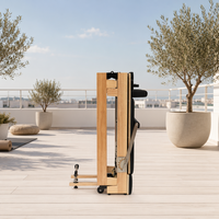 Reformer Pilates en chêne massif pliable rapidement avec roulettes, certifié CE, équipement de fitness facile à ranger pour studio