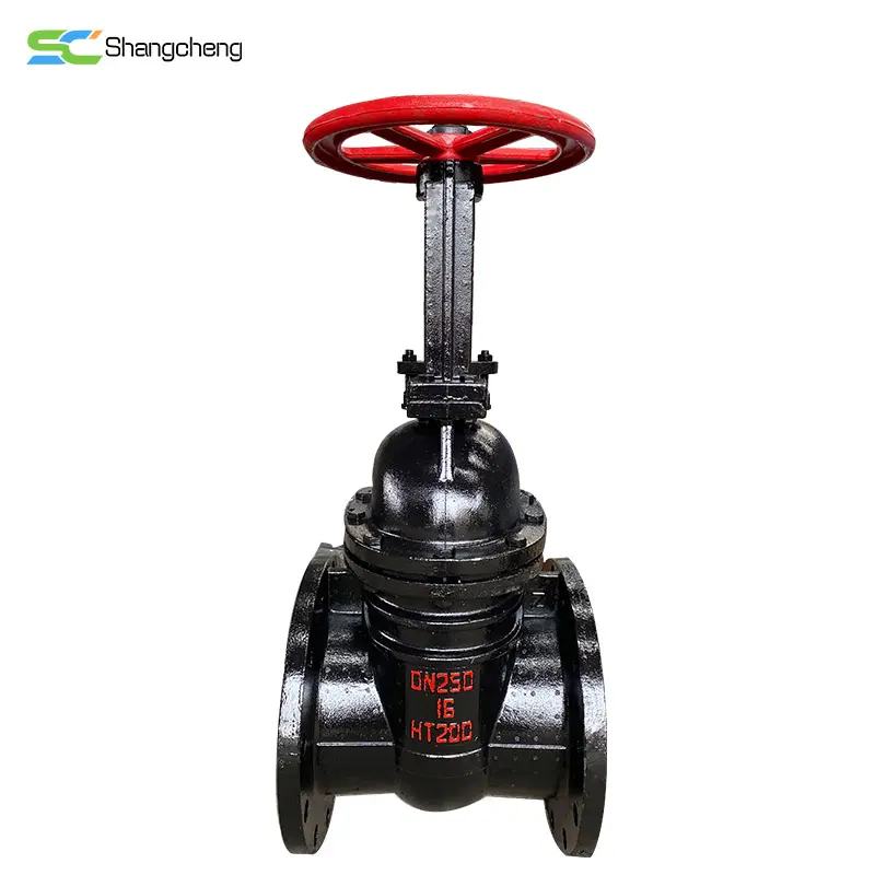 Heavy quality cast iron flanged gate valve hard seal/copper seal rising stem with hand wheel