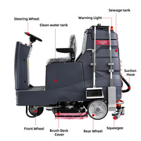 Autolaveuse industrielle autoportée KDS-X9 Max, brosse double 960 mm, raclette 1220 mm, 6000 m²/h pour entrepôts, usines et centres commerciaux
