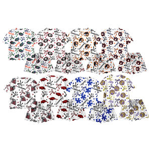 Preventa al por mayor: Conjuntos de verano para niñas con estampado de equipos de fútbol, color naranja, de algodón orgánico suave, precio de fábrica, novedad para niños. Pedido mínimo 5 unidades. - Product Image 5