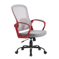 Chaise de bureau ergonomique moderne au design unique avec accoudoirs articulés, base en fer, dossier en maille et hauteur réglable