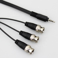 Câble répartiteur d'antenne coaxiale 4 pôles 3.5mm vers 3-BNC mâle gaine PVC pour caméra CCTV moniteur Microphone Application