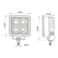 Lumière de travail LED de 3 pouces, faisceau large, IP69K, 12V 24V, lumière LED tout-terrain supplémentaire pour 4x4, camion, VTT, UTV, SUV
