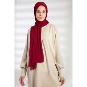 Chiffon <b>Shawl</b> Cherry Red <b>Women</b> Middle East Ethnic Scarf Lightweight Flowy Fashion Accessory - Product Image 3