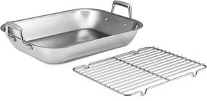 Plat à four ovale en fonte, grille à rôtir pour dinde, ustensiles de cuisine antiadhésifs, 19 pouces, support en cuivre moulé sous pression, plat à rôtir en aluminium - Product Image 6