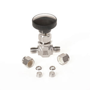 Paslanmaz çelik akış kontrol enstrümantasyon iğne vana gaz medya için 1/4 3/8 1/2 inç yüksük sıkıştırma biter - Product Image 3