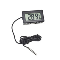 Termómetro Digital Electrónico con Sonda Impermeable, Termohigrómetro para Terrario de Reptiles