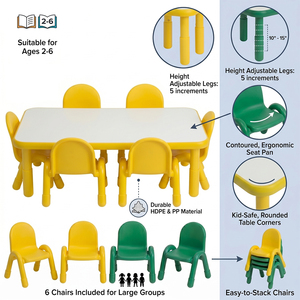 Ensemble table et chaises en acier Montessori pour l'éducation préscolaire, mobilier de garderie, crèche, <span class=keywords><strong>maternelle</strong></span>, enfants - Product Image 2