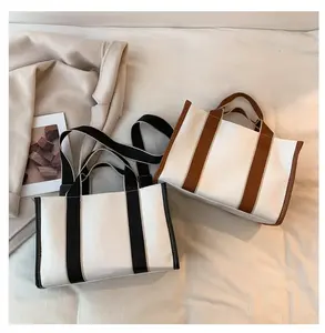 2024 New Ladies High Capacity Handbag Women's 1 Shoulder Cotton Crossbody Tote Bag Canvas Unisex Shopping Bag