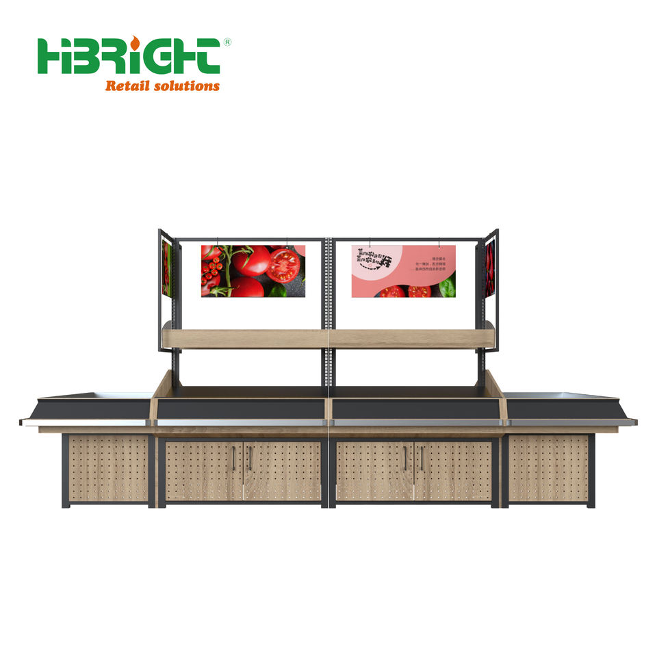 Subrack Supermarket Fresh Produce Island Display Rack Fruit Vegetable Display ...