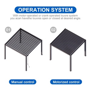 Auvent rétractable motorisé SUNTO en aluminium pliable, imperméable, bioclimatique, pergola à lames orientables, revêtement en poudre, écologique, extérieur - Product Image 2