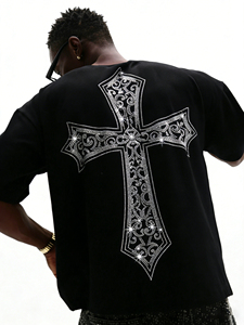 Fabricante de Camisetas LTD-MT1034, Camisetas Personalizadas de Alta Qualidade com Logo, Padrão Gráfico e Strass, Camisetas Oversized de Streetwear - Product Image 1