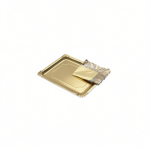 Disposable Gold Paper Tray 31x38 Cm Eco Friendly Party Supply - Product Image 1