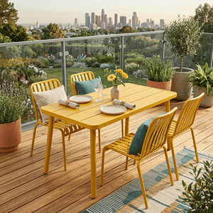 All Weather Available Waterproof Performance Custom Dinning <strong>Table</strong> and Chair <strong>Outdoor</strong> Aluminium Restaurant <strong>Side</strong> Chair Furniture - Product Image 3