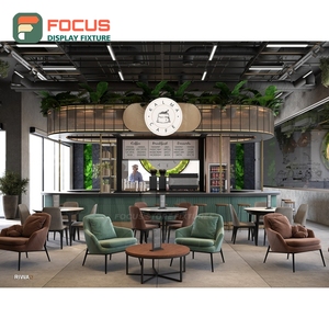 ชั้นวางสินค้ากาแฟหรูหรา แผงไม้ระแนงสำหรับจัดแสดงกาแฟบรรจุถุง ชั้นวางโชว์เบเกอรี่คาเฟ่ - Product Image 3