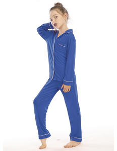 طقم بيجامة نوم للأطفال مريح من قطعتين مصنوع من الخيزران، ملابس نوم بأكمام طويلة للأولاد والبنات - Product Image 3