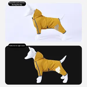 Chubasquero personalizado de cuatro patas para perros pequeños, medianos y grandes, ropa impermeable sólida para mascotas para días lluviosos de invierno informales, hecho de poliéster - Product Image 1