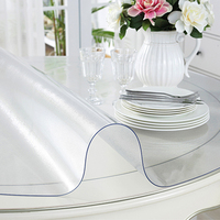 Nappe de table ronde transparente en PVC super claire de 1,5 mm, imperméable et anti-taches, pour la fabrication de housses de table DIY, table à manger